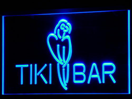 Tiki Bar Parrot OPEN Display